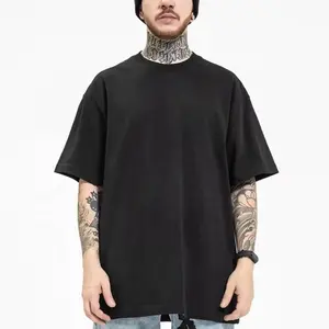 Camisetas masculinas de tamanho americano 100% algodão, tamanho grande, casual, comprimida, grande e alta, impressão personalizada, em branco