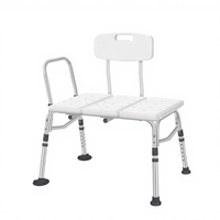Banc de transfert de douche réglable, chaise de bain avec dossier et main courante, siège de sécurité antidérapant pour personnes âgées et handicapées