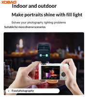 Flash externe pliable Kdbao Mini pour appareils photo hybrides, lumière continue, batterie au lithium intégrée 90
