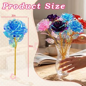 Roses artificielles en soie Galaxy 24K, 8 cm, faites à la main, durables, roses éternelles, cadeaux pour femmes, filles, fête des mères, Saint-Valentin - Product Image 2
