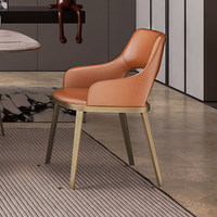 Chaise de salle à manger pour usage domestique, moderne, simple et légère, chaise de loisirs de luxe pour café commercial, en cuir de vache importé de première qualité