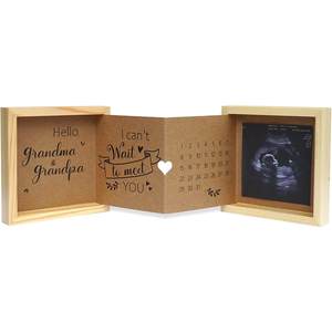 Pafu <span class=keywords><strong>annuncio</strong></span> di gravidanza foto cornici mamma nonna Baby cornice per foto ad ultrasuoni scatole ricordo in legno nonno per essere regali - Product Image 1
