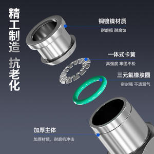 Raccord pneumatique à connexion rapide tout en cuivre nickelé PLF8-02 Filetage interne Haute température/haute pression Corrosion - Product Image 4