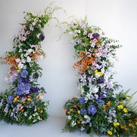 NINI Vente en gros d'arches de fleurs sauvages artificielles en soie faites à la main, décorations de mariage colorées