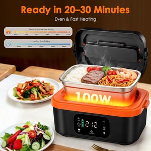 Boîte à lunch électrique sans fil portable avec batterie, chauffage rapide, 6 niveaux de température, capacité de 1 L, USB-C, chauffe-aliments - Product Image 5