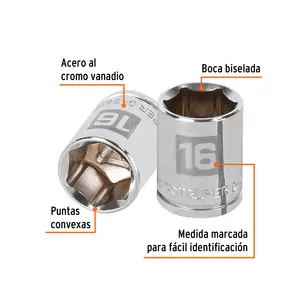 บ็อกซ์ 6 ซ็อกเก็ต 16 มม., 6 จุด, ขับเคลื่อน 3/8 นิ้ว, TRUPER - Product Image 2