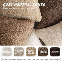 Housse décorative en fausse fourrure bouclée texturée effet laine Teddy pour coussin lombaire, canapé, chambre, voiture, couleur kaki