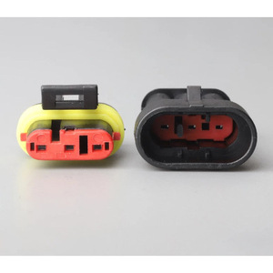 Automotive 3 Position Waterproof Connector With Terminal <b>Block</b> Seal 282087 1 282105 1 Red Yellow Black <b>Plastic</b> IP20 - Product Image 4