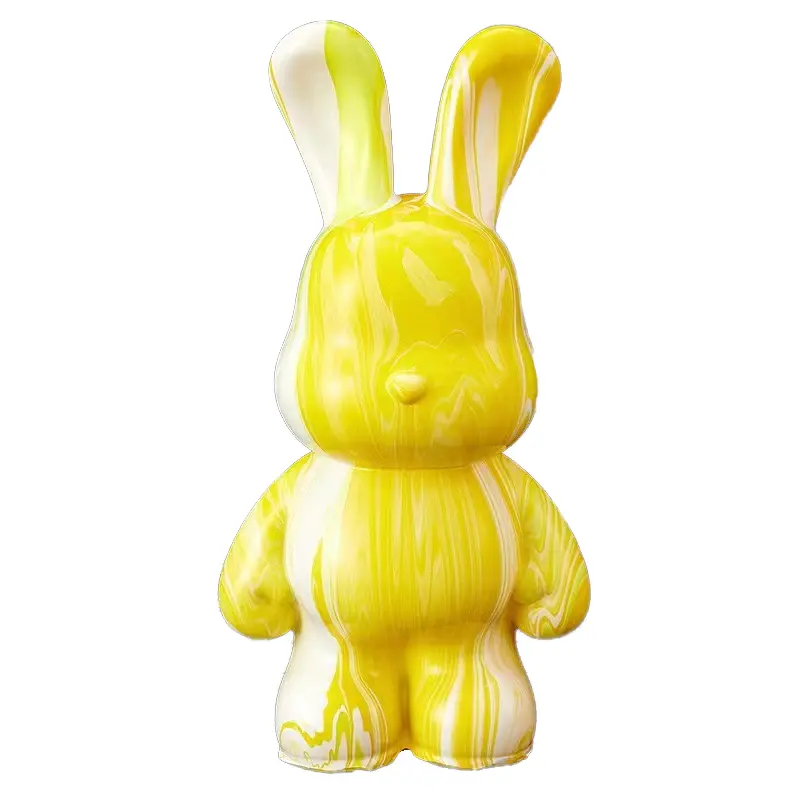 Wholesale Kids Toy Box Popular Color Printed 3D Sculpture DIY Model Coloring Fluid Art Rabbit Indoor Use Gift Painting Figurine