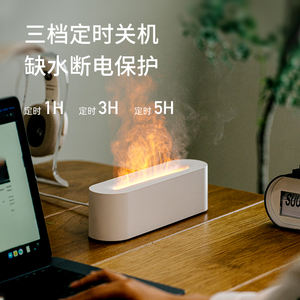 Op Maat Gemaakte Logo Air Etherische Olie Ultrasone Vulkaan Vlam Aroma Diffuser Luchtbevochtiger Tafelblad Usb Power Plastic Voor Decoratie - Product Image 5