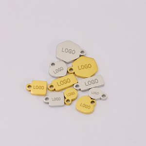 Pendentif Breloque en Acier Inoxydable Vierge Gravé avec Logo Personnalisé pour Fabrication de Bijoux, Plaque de Marque Personnalisée de Petite Taille - Product Image 1