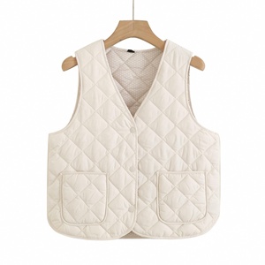 Nuevo <span class=keywords><strong>Chaleco</strong></span> de Plumón para Otoño e Invierno, Ligero, Cuello en V, Ajustado, Cálido, Color Sólido, para <span class=keywords><strong>Mujer</strong></span> - Product Image 2