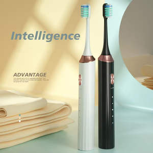 Brosse à dents sonique sans fil rechargeable par USB, étanche IPX7, pour adultes, avec poils doux et têtes de rechange pour le blanchiment des dents - Product Image 1