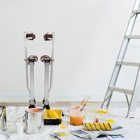 Échelle télescopique mobile en alliage d'aluminium pour l'intérieur, plateforme réglable en hauteur pour plateformes de travail