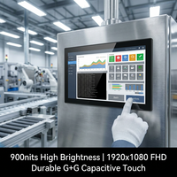 Pantalla LCD TFT IPS TMK de 15.6 Pulgadas, 1920x1080, LVDS 30 Pines, Táctil Capacitiva G+G, 900cd/m, -30~85°C, Industrial, HMI, Automatización, 1 Año de Garantía