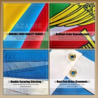 Banderas Personalizadas al por Mayor de Fábrica, 100% Poliéster, Portátiles, Antiarrugas, Impresión Tipográfica para Exteriores