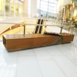 Silla de espera rectangular de madera, diseño minimalista y duradero para muebles comerciales en áreas públicas - Product Image 3