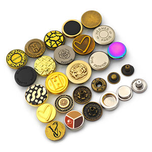 KUNSHUO <b>Button</b> Factory Clothing Clothes Gold 4 Part Custom Pattern Brand Logo Press <b>Metal</b> 8mm 10mm Snap <b>Button</b> for Clothing - Product Image 2