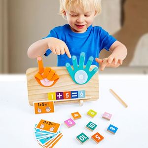 Double-Sided Finger Counting Number Tracing <b>Board</b> Solid Pine Montessori Learning Toys <b>for</b> Toddlers - Product Image 2
