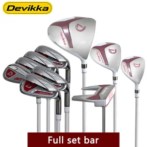 Devikka, лидер продаж, лучший комплект с логотипом, кованый легкий комплект, универсальные клюшки для гольфа для женщин, черная резина