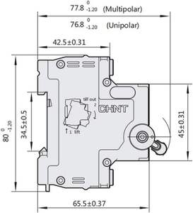قاطع دائرة كهربائية مصغر من سلسلة Chint NXB-63 C16 بقوة 16 أمبير، تيار متردد 220 فولت 50/60 هرتز مع خيارات 1P و2P و3P و4P للاستخدام المنزلي - Product Image 4