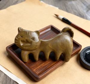 Peine de masaje de madera Natural <span class=keywords><strong>Popular</strong></span> de nuevo diseño 2025, masajeador de mano en forma de tigre para niños, cuidado de masaje de cabeza sin caja - Product Image 6