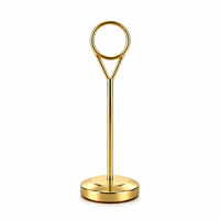 Porte-numéros de table dorés, supports de cartes de table stables de 6 pouces avec base antidérapante, supports photo en métal pour table de mariage
