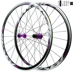 Jeu de roues de vélo de route <span class=keywords><strong>700c</strong></span>, frein V, roulement étanche QR, HG 11/12 vitesses, jantes en alliage d'aluminium, cliquet planétaire, clincher 12 vitesses - Product Image 2