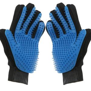 Gants de toilettage pour animaux de compagnie en silicone, brosse de massage rouge pour le nettoyage et le bain des chiens - Product Image 3