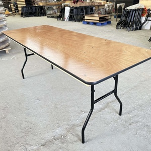 Tavolo Rotondo Pieghevole Moderno da 180 cm per Banchetti <span class=keywords><strong>in</strong></span> Hotel e Matrimoni, Arredamento <span class=keywords><strong>in</strong></span> <span class=keywords><strong>Legno</strong></span> per Ristoranti Commerciali, per 10 Persone - Product Image 2
