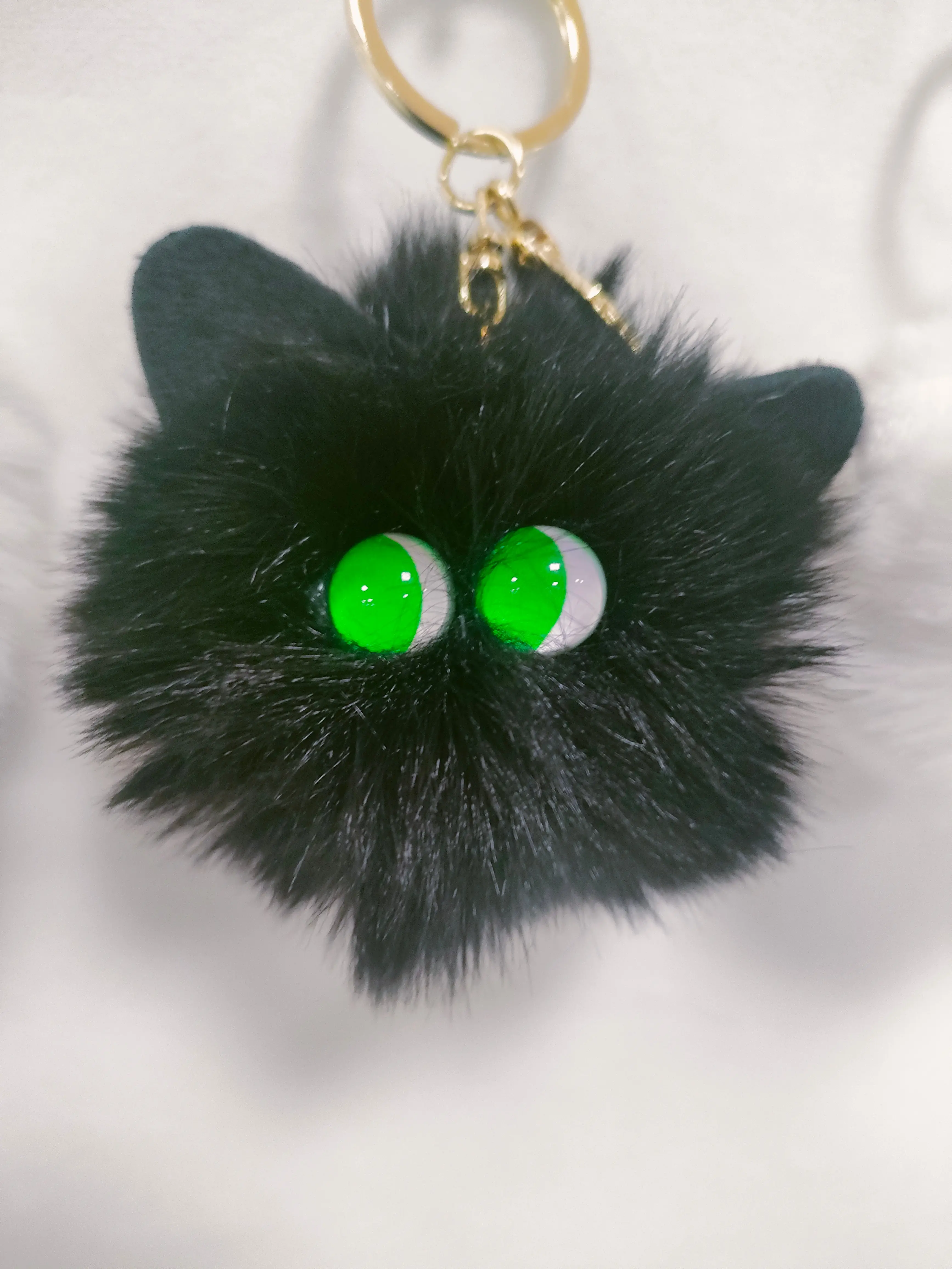 박제 선물 열쇠 고리 열쇠 고리 고양이 열쇠 고리 책가방 자동차 펜던트 장난감 액세서리 무작위 눈 색깔