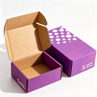 Emballage en carton ondulé recyclable personnalisé, boîtes d'expédition auto-adhésives, boîtes en papier avec bande détachable, impression écologique