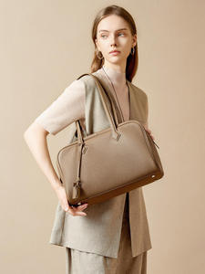 Bolso de mano de piel de vaca esmerilada para mujer, bolso de hombro de cuero genuino marrón retro simple - Product Image 4