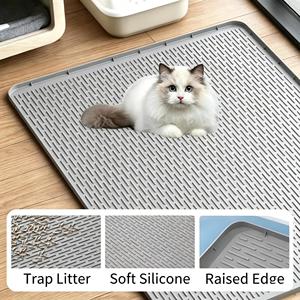 Tapis de litière pour chat en silicone extra-large de 15 mm, 40 pouces, résistant à l'usure, facile à nettoyer, anti-débordement, anti-éclaboussures pour animaux de compagnie - Product Image 2