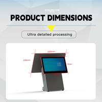 Caja Registradora POS Táctil de Doble Pantalla de 15.6 Pulgadas con Impresora Térmica Opcional, Windows, Quad-Core, 8GB/16GB de Memoria DDR3, Metal, CT30-D