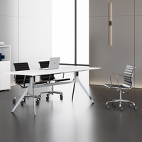 Meubles de bureau JUOU, table de réunion de luxe avec pieds en acier inoxydable, bureau de bureau moderne, table de salle de conférence et chaises