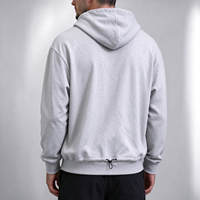 Sweat à capuche personnalisé en molleton côtelé avec impression numérique, coupe ample, grande taille, noir, thermique, double capuche