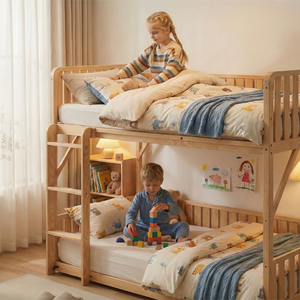 Современный комплект мебели для спальни: детские кровати, двухъярусная кровать с местом для хранения, детская кроватка из массива дерева - Product Image 6