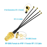 Câble adaptateur RF 4 SMA vers 4 U.FL RF1.13/RF0.81 50 OHM DC-6GHz Extension d'antenne WIFI Jumper