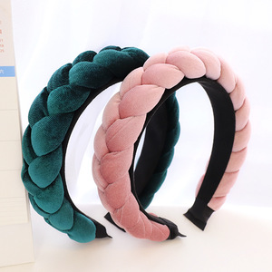 Nueva banda para el cabello de otoño e invierno, tocado trenzado nacional, diadema de franela hecha a mano, joyería con pinza para el cabello - Product Image 6