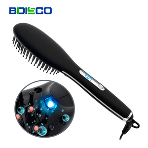 Your Logo Hair Straightening Comb Gold Ceramic Adjustable Heat Dual Use For Dry Wet Hair - Product Image 2