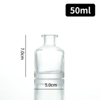 Bouteille vide de diffuseur à bâtonnets de 50 ml, en verre transparent à large ouverture, avec bâtonnets parfumés pour senteurs d'ambiance AromaHome