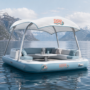 Lounge Galleggiante Gonfiabile Compatto con Tettuccio, Sedute e <span class=keywords><strong>Tavolo</strong></span> per Coppie e Famiglie, Ideale per <span class=keywords><strong>Lago</strong></span>, Piscina e Momenti di Relax - Product Image 6