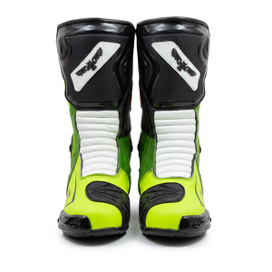 Botas de Motocicleta de Alta Calidad, Media Caña, Cuero Genuino, Cierre de Cremallera, Verde, Amarillo, Negro, Resistentes a la Abrasión, para Todas las Estaciones, Hombre y Mujer - Product Image 5