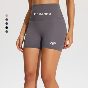 Womens Casual Gym Shorts Custom Logo Elastic Waist Loose Style Biker Shorts With Side Pockets Women - Product Image 6