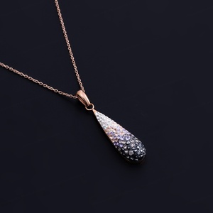 Collier tendance goutte d'eau pour femme, bijoux en cristal à la mode pour fêtes et anniversaires, vente en gros, dropshipping accepté - Product Image 1