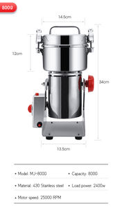 Mj 800g קמח טחנת קמח קטן לשימוש ביתי חומרים יבשים דגנים עשבי תיבול קקאו זרעי קקאו - Product Image 3
