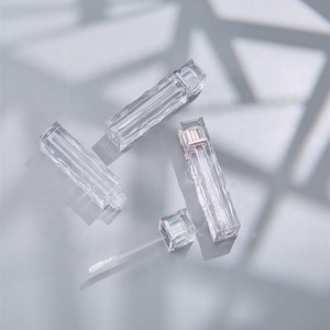 Crystal Clear Rectangle ABS Lip Gloss <b>Tube</b> Lid 3.5ml Luxury Cosmetic Packaging Recyclable Embossed Design - Product Image 5