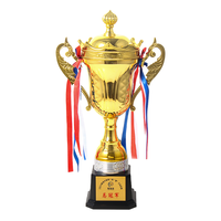 Design créatif Grandes oreilles et capuchon Couronne Prix personnalisé Trophée sportif Tasses Pièces argentées Noir Base haute Youtube Prix Trophée Coupe Métal
