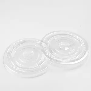 Wholesale Disposable Plastic Lid PET Cover Flat Lids Dome Lids For Milk Tea Boba Tea Juice Ice Coffee